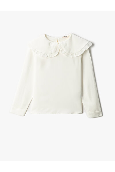 Koton Φαρδιά μπλούζα μωρού γιακά με μακρυμάνικο βολάν με λεπτομέρειες