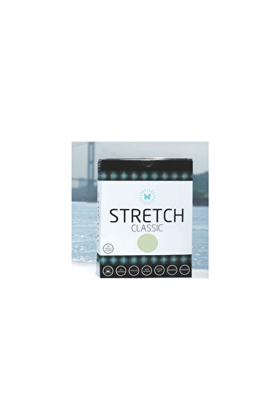 STRETCH ملاءة جاهزة مزدوجة باللون الأخضر النعناعي