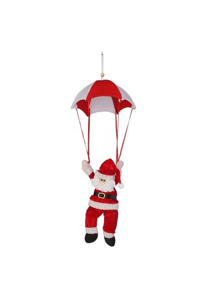 Showparty New Year's Decorative Plush Parachute Santa Claus Red White 65 cm