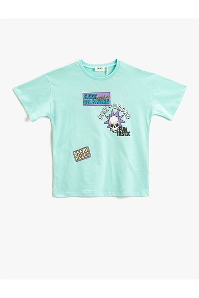 Koton Printed T-Shirt Short Sleeve Crew Neck Cotton
