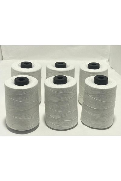 Lider White Set of 6 Sewing Thread Size 50 5000Mtpolyester Thread