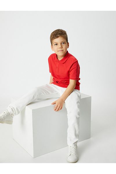Koton Stoffhose, schmale Passform, Taschen mit Gürtel, verstellbarer, elastischer Bund, verstellbarer, elastischer Bund