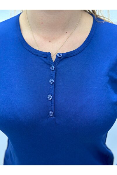 YNSGİYİM Yns - Kadın Pamuklu Ribana %100 T-shırt Bluz Uzun Kollu