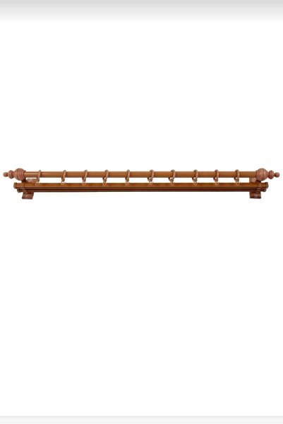 rustikstore ULUSOY PERDE Meşe Tek Raylı Ahşap Rustik Perde Askısı - 125Cm