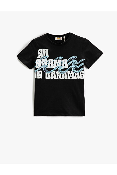 Koton Tričko s krátkým rukávem s potiskem u krku