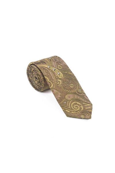 Brianze Mustard Shawl Motif Pattern Tie Handkerchief Set