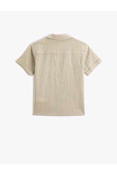 Koton Short Sleeve Shirt Single Pocket Buttoned