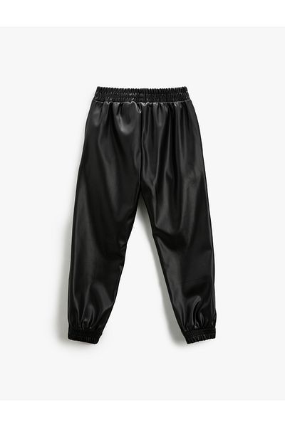 Koton Jogger kalhoty koženého vzhledu s elastickými kapsami v pase