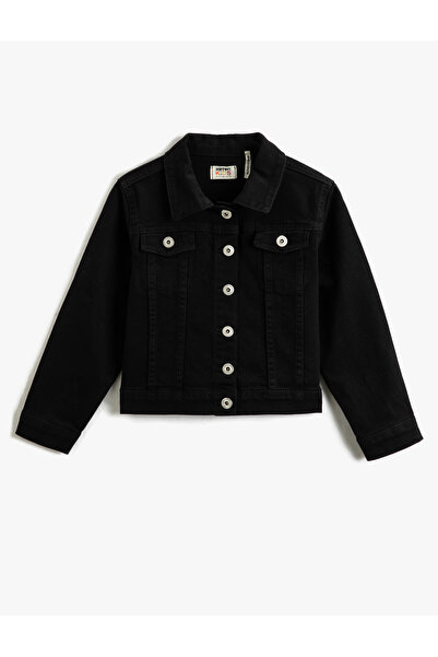 Koton Jachetă de blugi de bază cu mâneci lungi și buzunare cu clapă