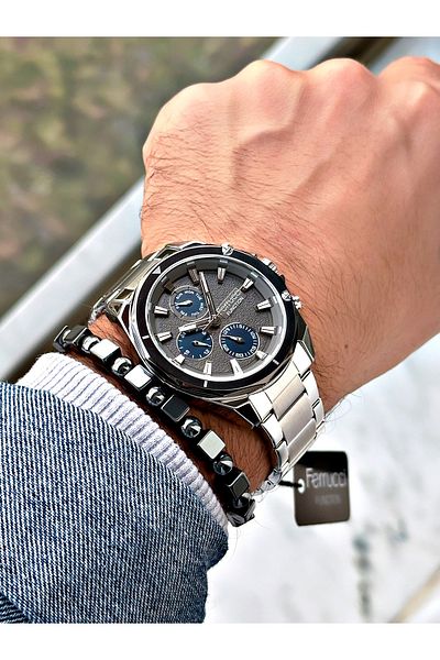 Ferrucci Silver Color Function Steel Band Sport Men's Wrist Watch + Bracelet