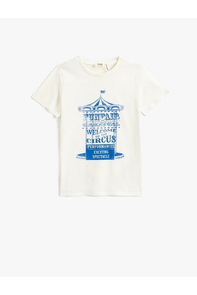 Koton Tricou cu mânecă scurtă cu gât crew imprimat