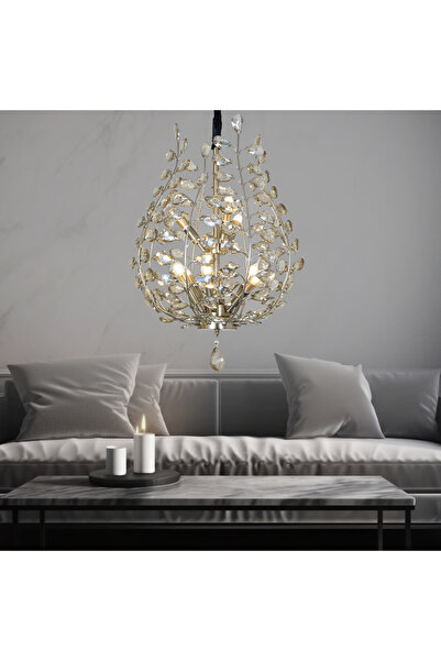 Apliqa Donna Eskitme 55'lik Kristal Taşlı Modern Koridor, Salon Avize