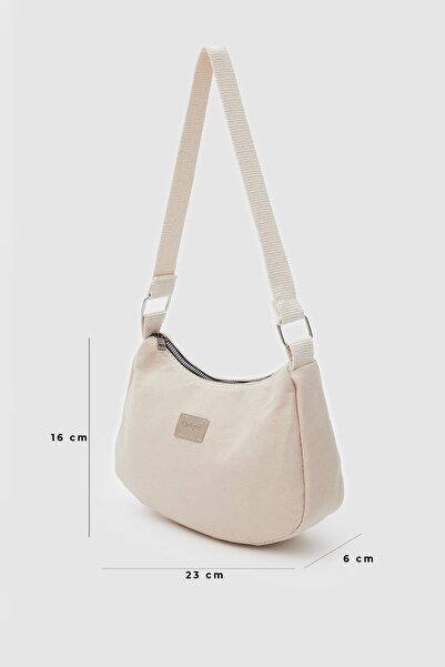 Cosmomiss Cream K24 Zippered Closure Baguette Women's Casual Hand and Shoulder Bag B:16 E:23 W:6