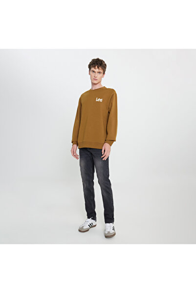 Lee Regular Fit Normal Cut 100% Cotton Crew Neck Men's Cinnamon Big Logo Sweatshirt