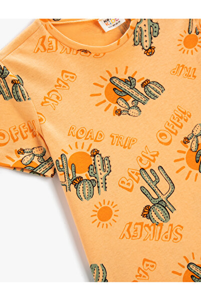 Koton Nyomtatott rövid ujjú, nyakú, pamut póló