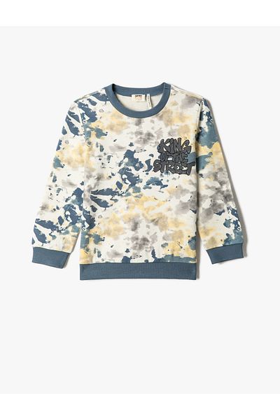 Koton Batik Patterned Long Sleeve Sweatshirt Crew Neck