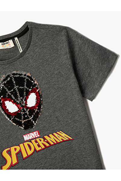 Koton Koszulka z krótkim rękawem i nadrukiem Spidermana, licencjonowana koszulka z okrągłym dekoltem