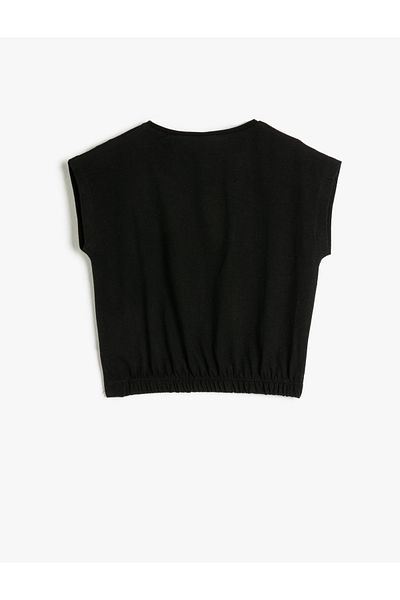Koton Tricou pentru fetiță cu imprimeu negru - 3skg10063ak
