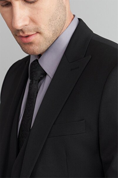 Mentality Çetinkaya 38 Yunter Loco Slim Fit Yelek Takım Elbise Siyah