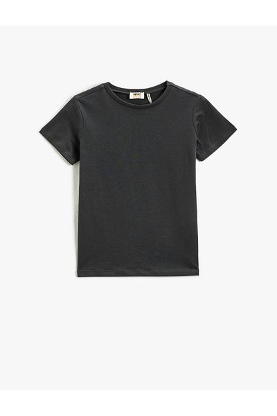 Koton Tricou de bază cu mânecă scurtă, bumbac, cu gât rotund