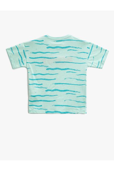 Koton Tricou cu mânecă scurtă din bumbac, cu gât crepus