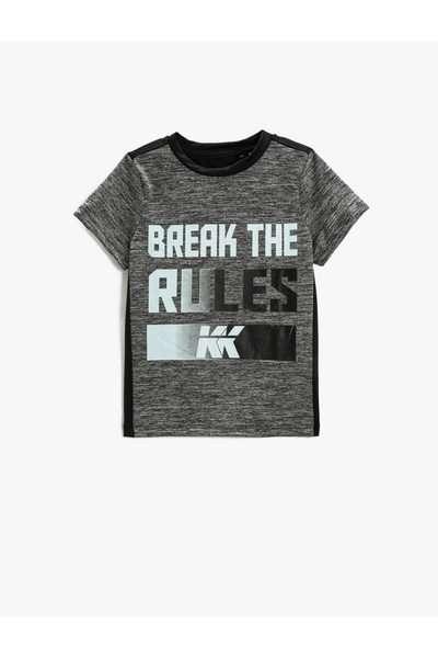 Koton Printed Short Sleeve T-Shirt Crew Neck