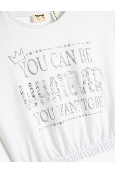 Koton Μπλουζάκι Κοριτσίστικο Λευκό εμπριμέ 3skg10063ak