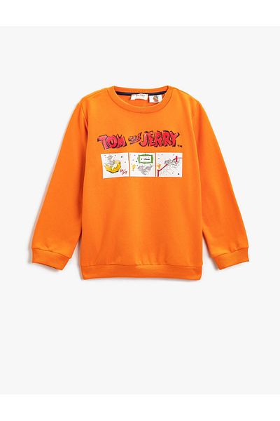 Koton Licensed Tom and Jerry Printed Long Sleeve Sweatshirt