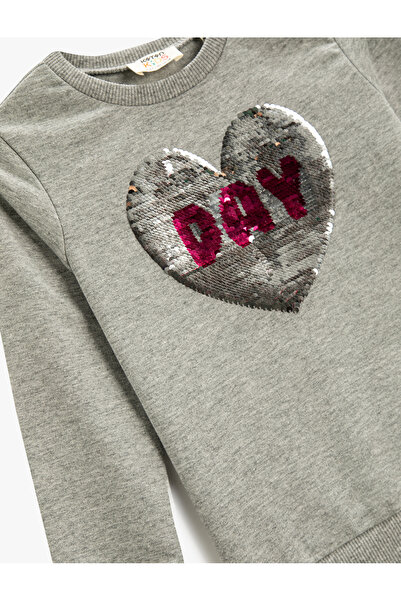 Koton Flitter-flitteres hímzett pulóver, hosszú ujjú, nyomott nyakú