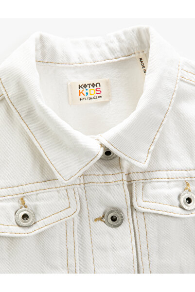 Koton Sleeveless Denim Jacket with Flap Pockets Cotton