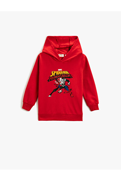 Koton Engedélyezett Spider-man nyomtatott kapucnis pulóver