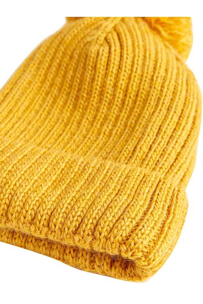 Filmaldım Yellow Children's Pompom Beret 0-18 Months Baby