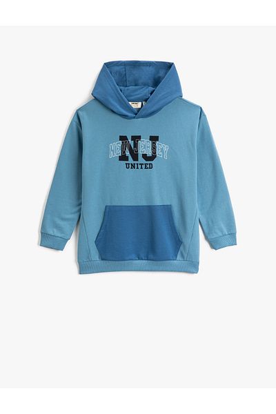 Koton Hooded Sweatshirt Color Blocked Kangaroo Pocket