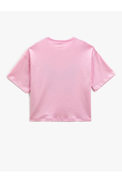 Koton Butterfly Embroidered T-Shirt Short Sleeve Crew Neck Cotton