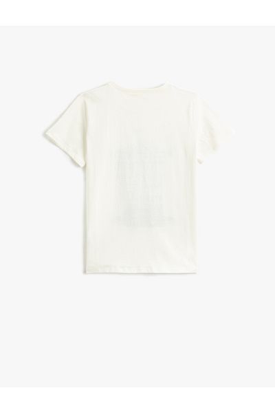 Koton Tricou cu mânecă scurtă cu gât crew imprimat