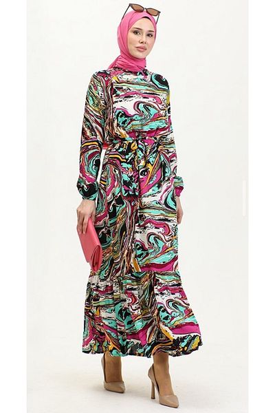 Zeynep Butik Εποχιακό γυναικείο φόρεμα Hijab Viscose - 1311