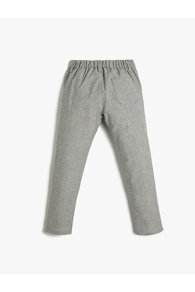 Koton Fabric Trousers Pocket Ribbed Cotton Adjustable Elastic Waist