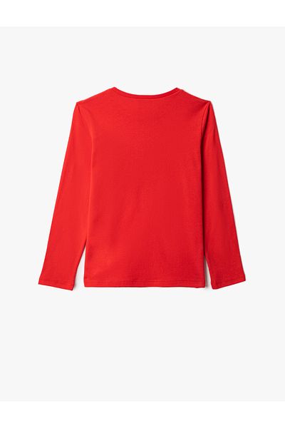 Koton Hosszú ujjú póló Crew Neck szlogen témájú nyomtatott