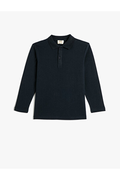Koton Πόλο μπλουζάκι με μακρυμάνικο κουμπιά