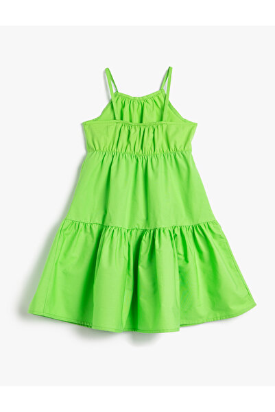 Koton Šaty Maxi délka Tenká ramínka Halter límec Vrstvená bavlna