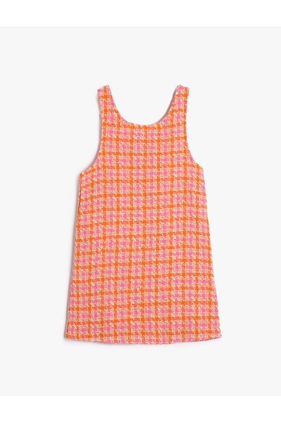 Koton Tweed Gilet Dress with Pockets and Adjustable Straps