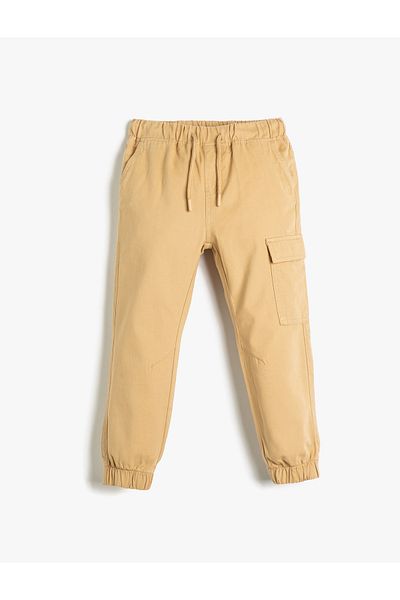 Koton Joggerhose, Tasche, Taillenband, elastische Baumwolle