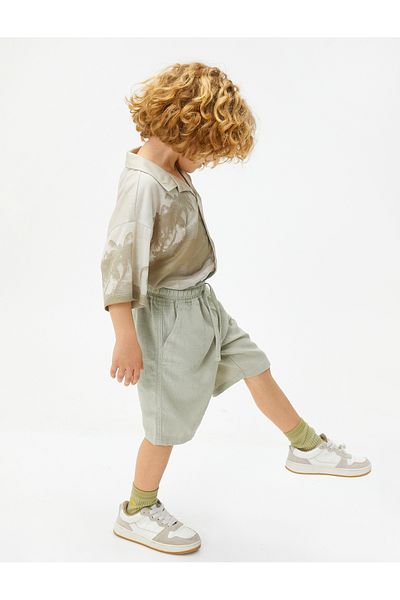 Koton Shorts aus Leinenmischung mit Bindetasche an der Taille