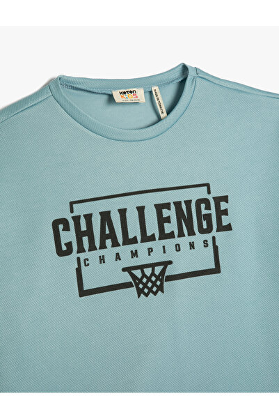 Koton Μπλουζάκι με στάμπα με κοντό μανίκι, λαιμόκοψη