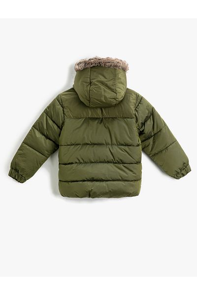 Koton Παλτό Puffer με κουκούλα με λεπτομέρεια από ψεύτικη γούνα