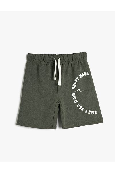 Koton Printed Shorts with Tie Waist and Pockets
