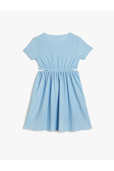 Koton Dress Short Sleeve Crew Neck Window Detailed