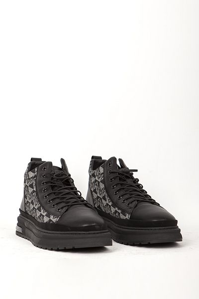 MARCOMEN Ανδρικό Sneaker - Άνετη Χοντρή Σόλα, Πραγματικό Δέρμα Αστραγάλου, Mc 18271 Μαύρο