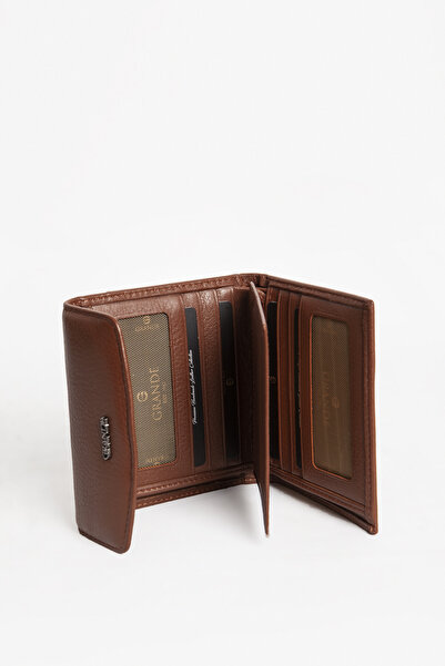 Grande Γυναικείο πορτοφόλι από γνήσιο δέρμα σε χρώμα Tan Gd 2614