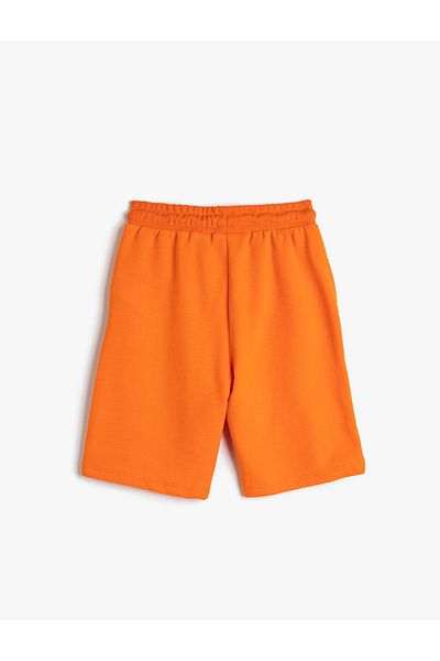 Koton Pantaloni scurți pentru băiat portocaliu normal cu talie elastică 3skb40036tk